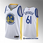 Men's Golden State Warriors #61 Pat Spencer White Association Edition Stitched Basketball Jersey Dzhi,baseball caps,new era cap wholesale,wholesale hats